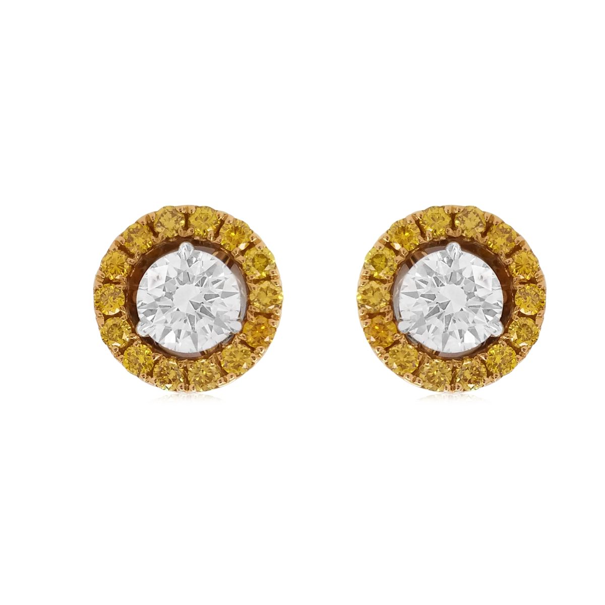 White & Yellow Diamond Earrings ( GIA Certificate ) - K.S. Sze & Sons