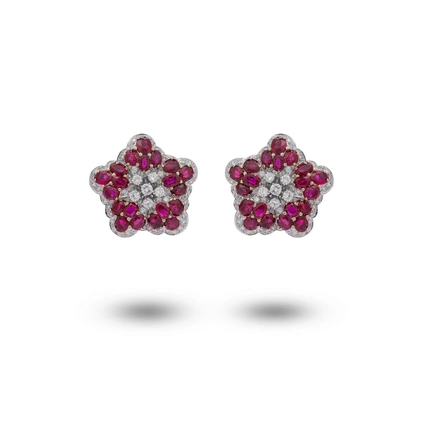 Transformational Ruby & Diamond Earrings / Brooch / Pendant - K.S. Sze & Sons
