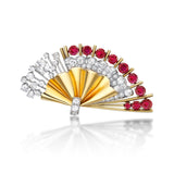 Fanfare Ruby & Diamond Brooch