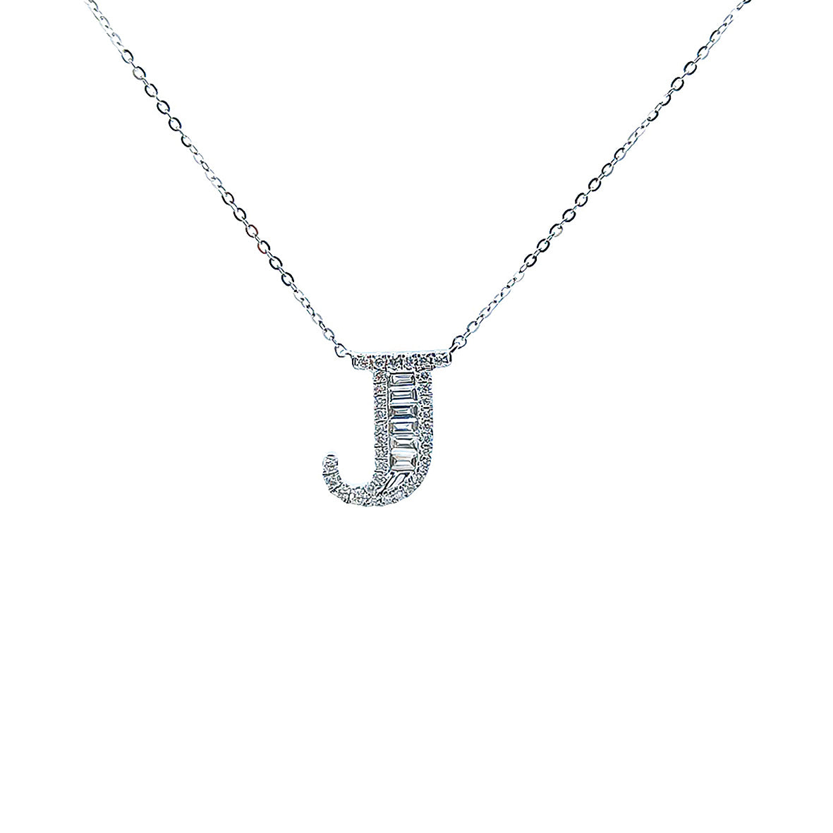 Initial Diamond Necklace “J”