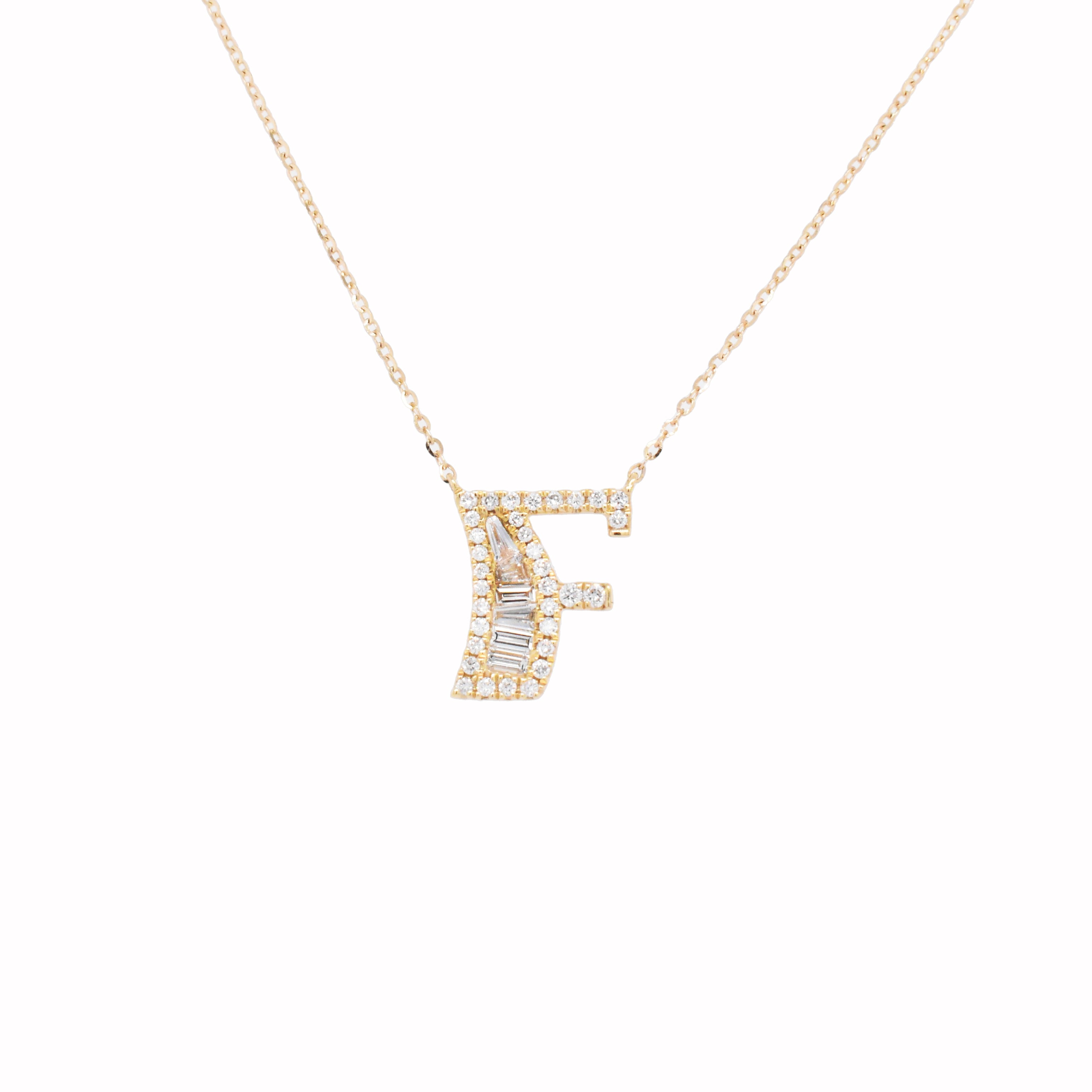 Initial Diamond Necklace  "F"