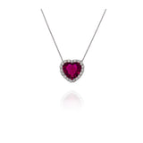 Rubellite Diamond Pendant Necklace