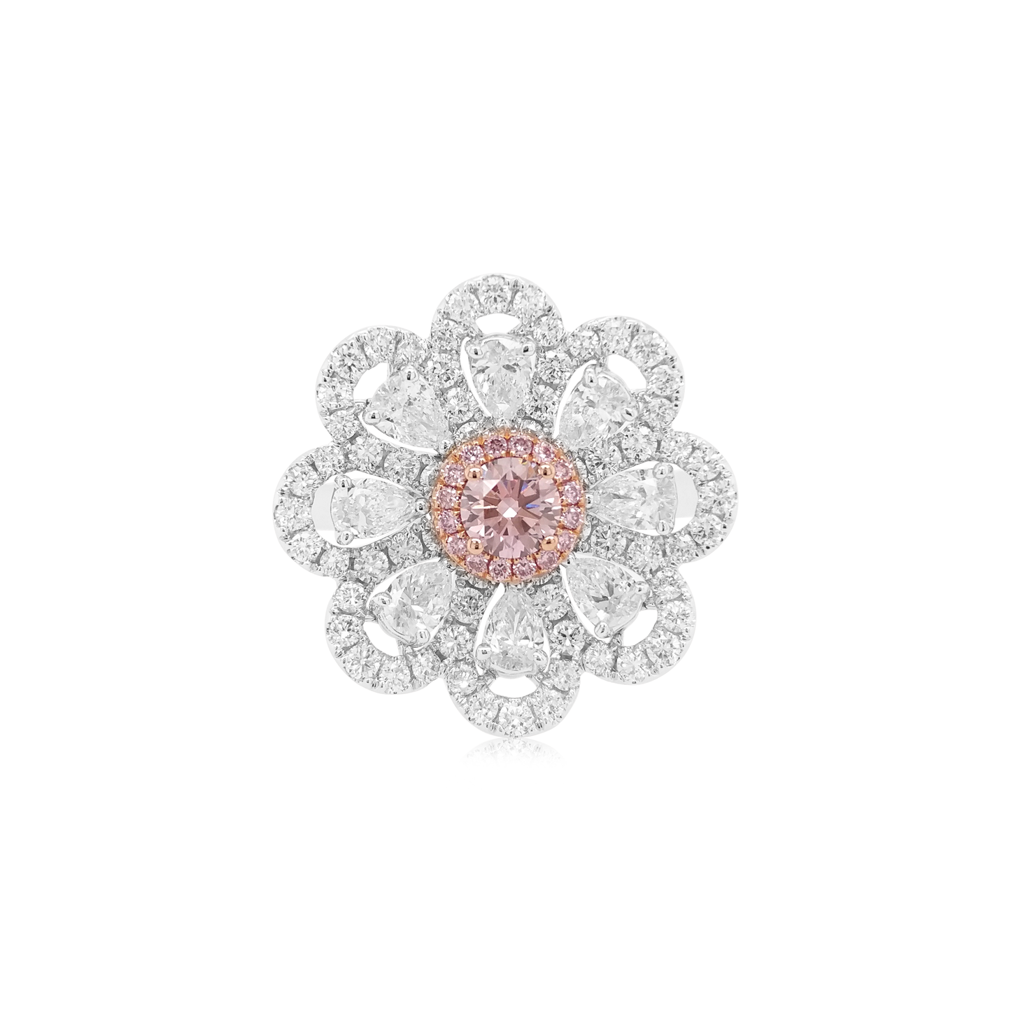 Flora Pink & White Diamond Ring - K.S. Sze & Sons