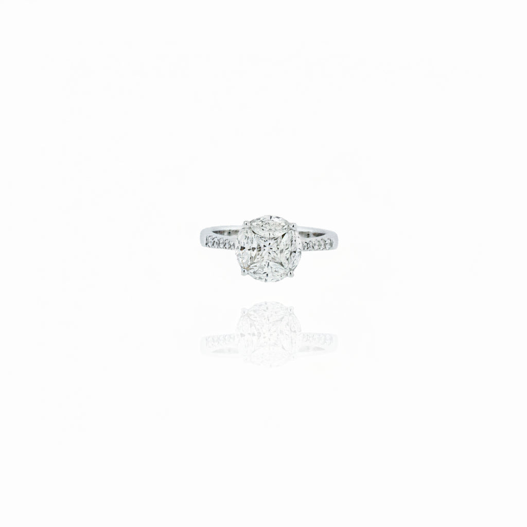 Round Illusion Diamond Ring - K.S. Sze & Sons
