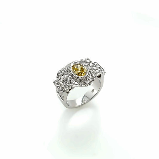 18K Yellow & White Diamond Ring - K.S. Sze & Sons