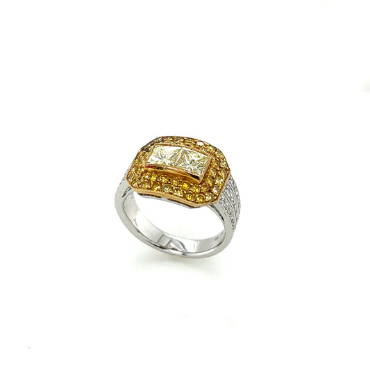 18K Yellow & Diamond Diamond Ring - K.S. Sze & Sons