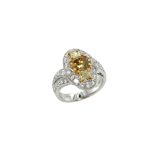 18K Yellow & White Diamond Ring - K.S. Sze & Sons