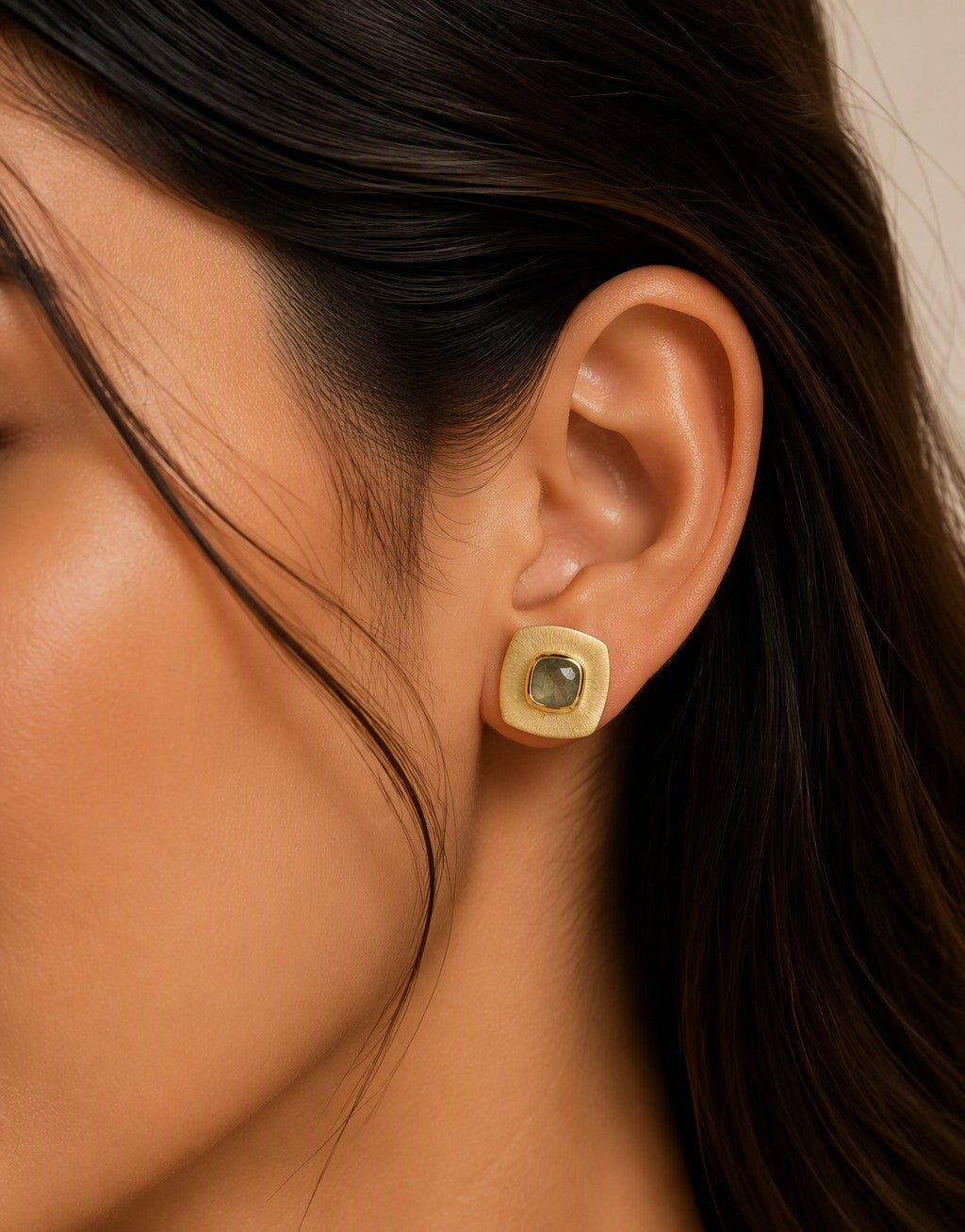 Yellow Gold Rough Diamond Earrings