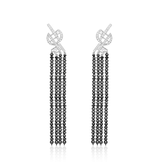 18K Black & White Diamond Earrings - K.S. Sze & Sons