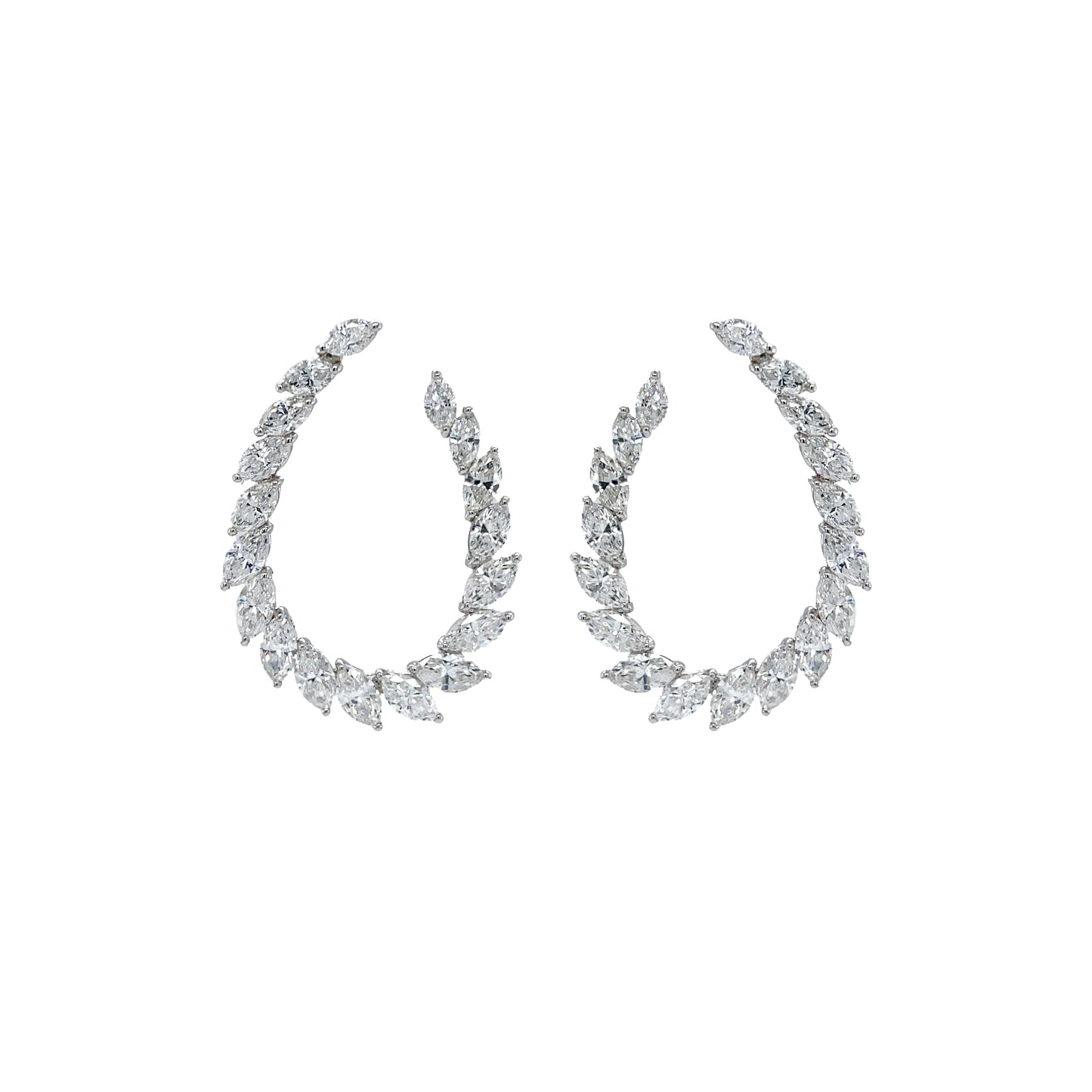 White Diamond Cocktail Earrings - K.S. Sze & Sons