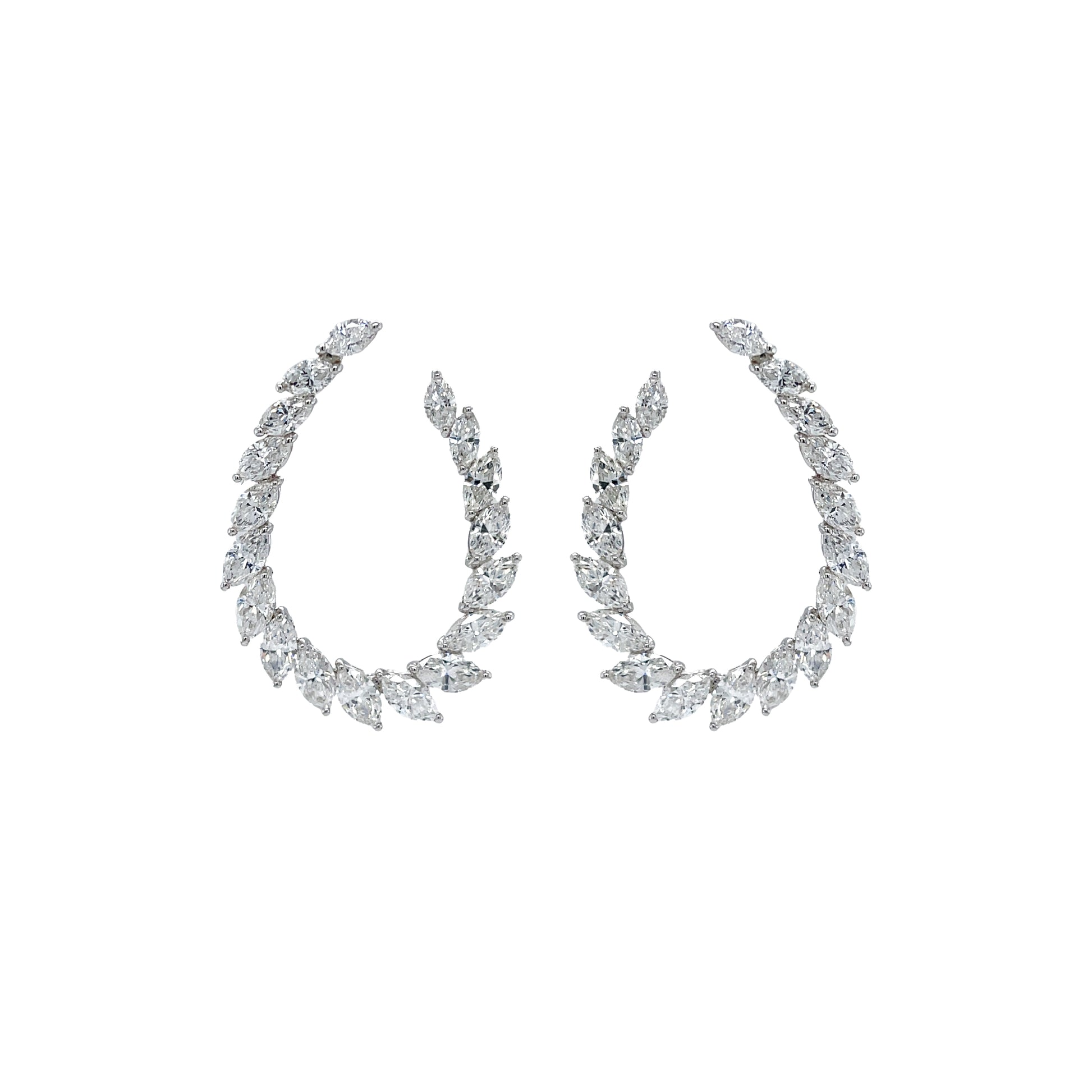 White Diamond Cocktail Earrings - K.S. Sze & Sons