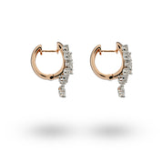 18K Rose & White Gold Diamond Earrings