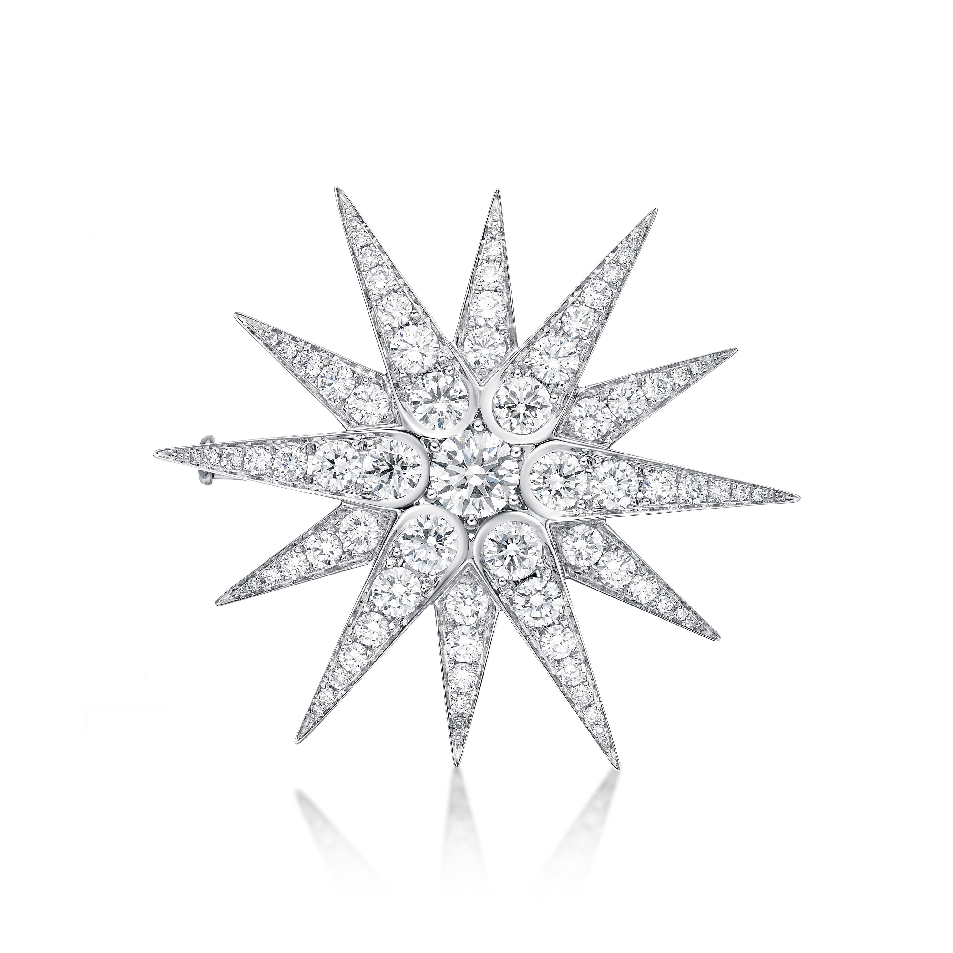 Celestial Starburst Diamond Brooch - K.S. Sze & Sons