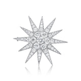 Celestial Starburst Diamond Brooch