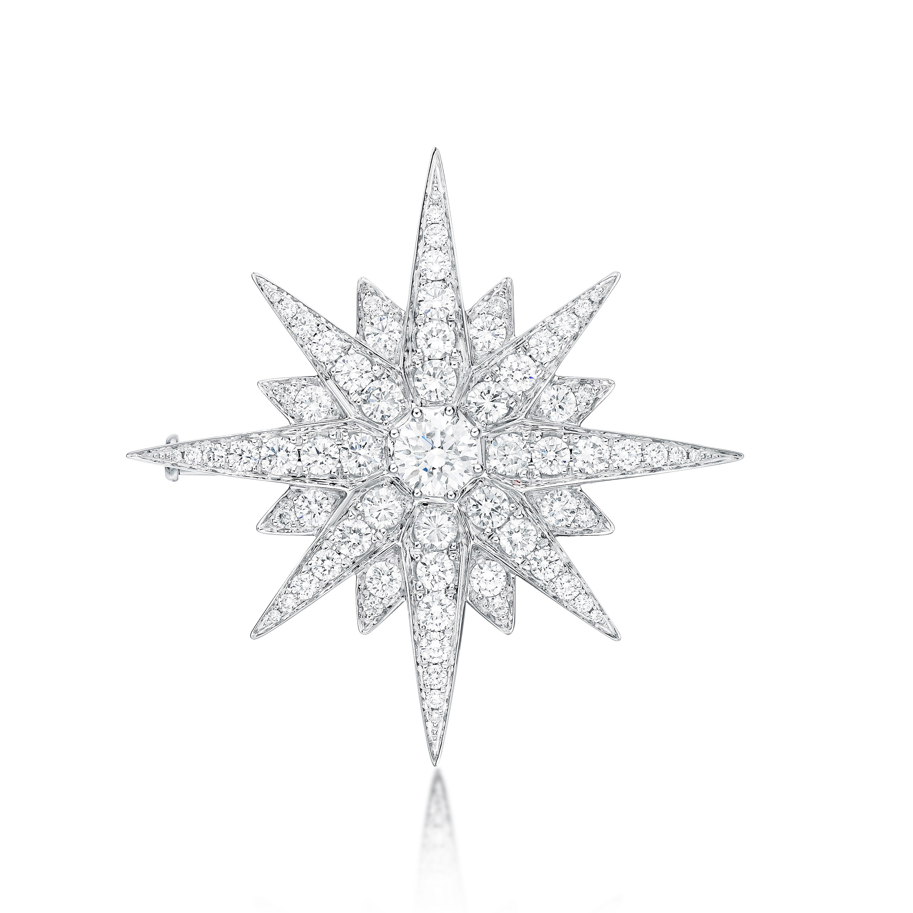 Diamond Starburst Brooch - K.S. Sze & Sons