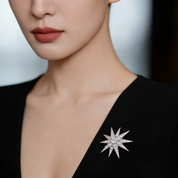 Celestial Starburst Diamond Brooch
