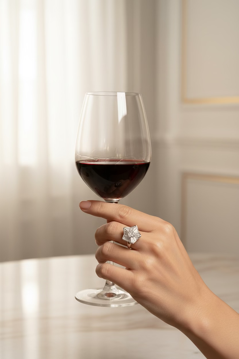 Tappered & Round Diamond Star Ring