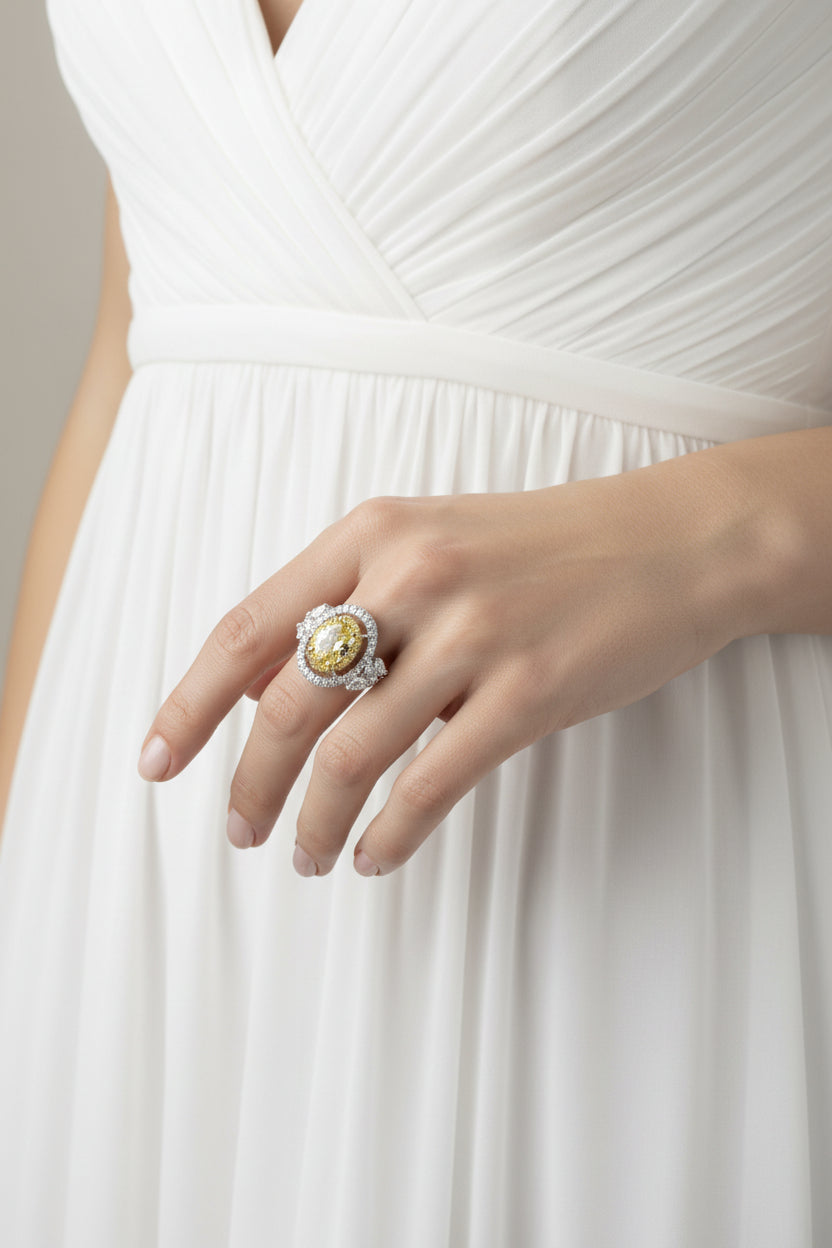 Intense Yellow & White Diamond Ring (GIA Certificate)