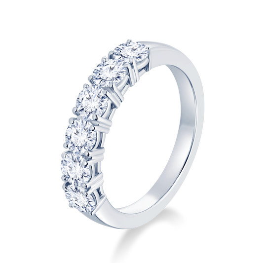 White Diamond Half Eternity Diamond Ring - K.S. Sze & Sons
