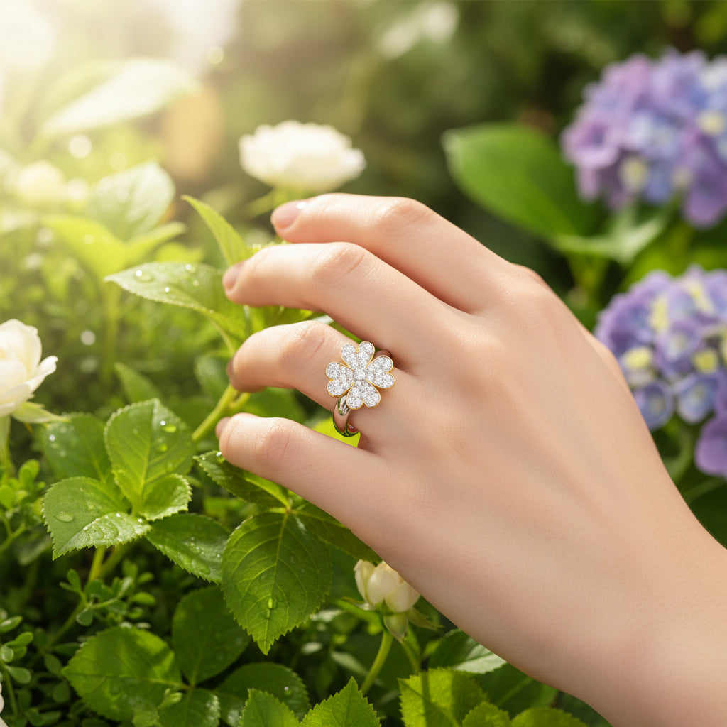 Diamond Clover RIng