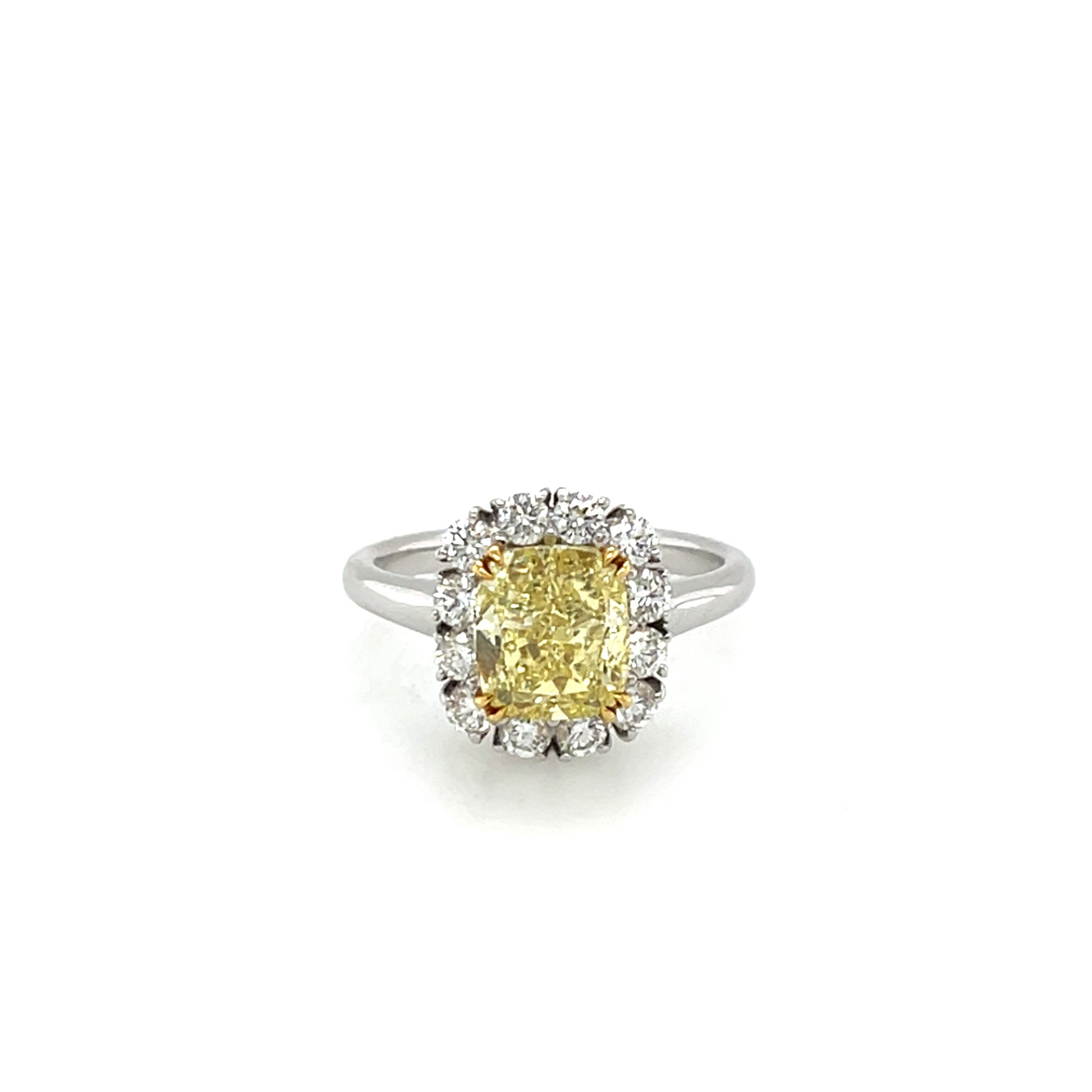 Fancy Intense Yellow & White Diamond Ring ( GIA Certificate ) - K.S. Sze & Sons