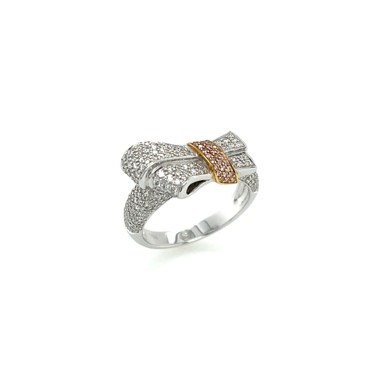18K White & Pink Diamond Ring - K.S. Sze & Sons