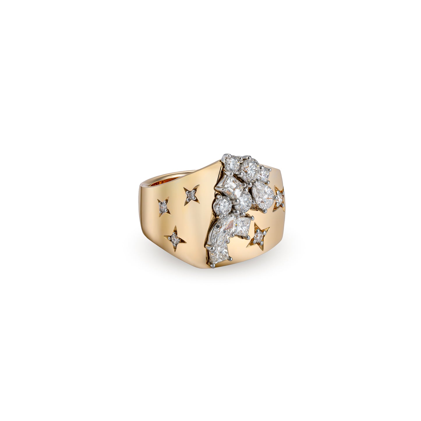18K White & Rose Gold, Fancy Shape Diamond Ring - K.S. Sze & Sons