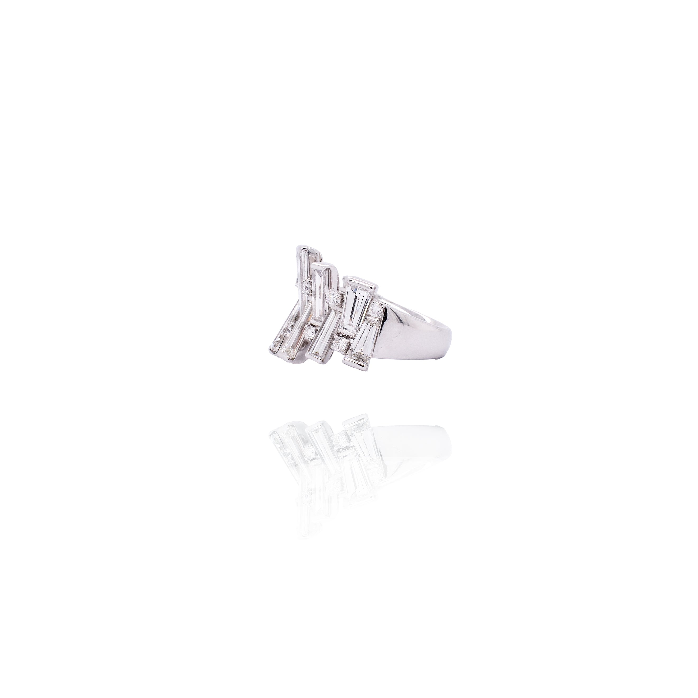 White Cocktail Diamond Ring