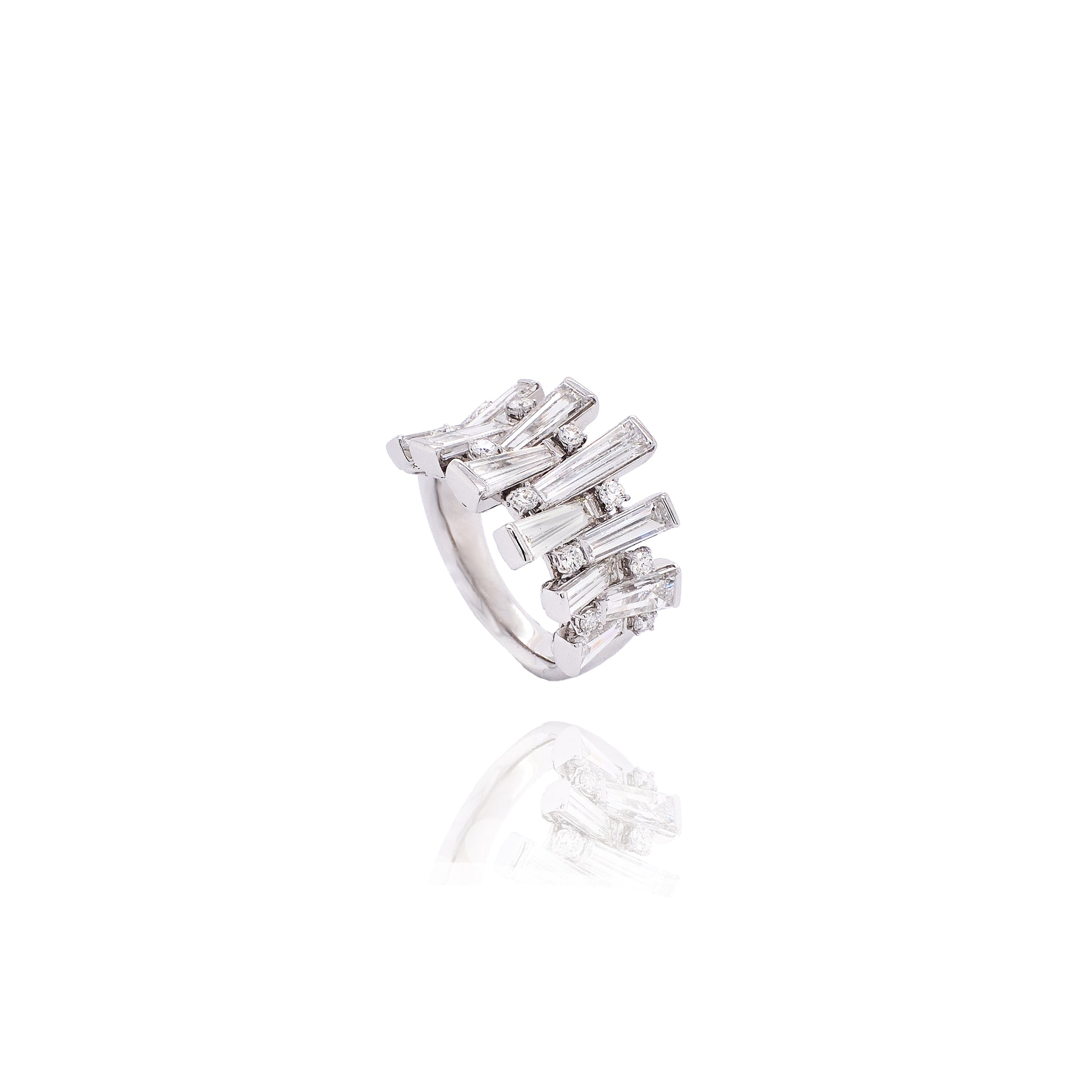 White Cocktail Diamond Ring