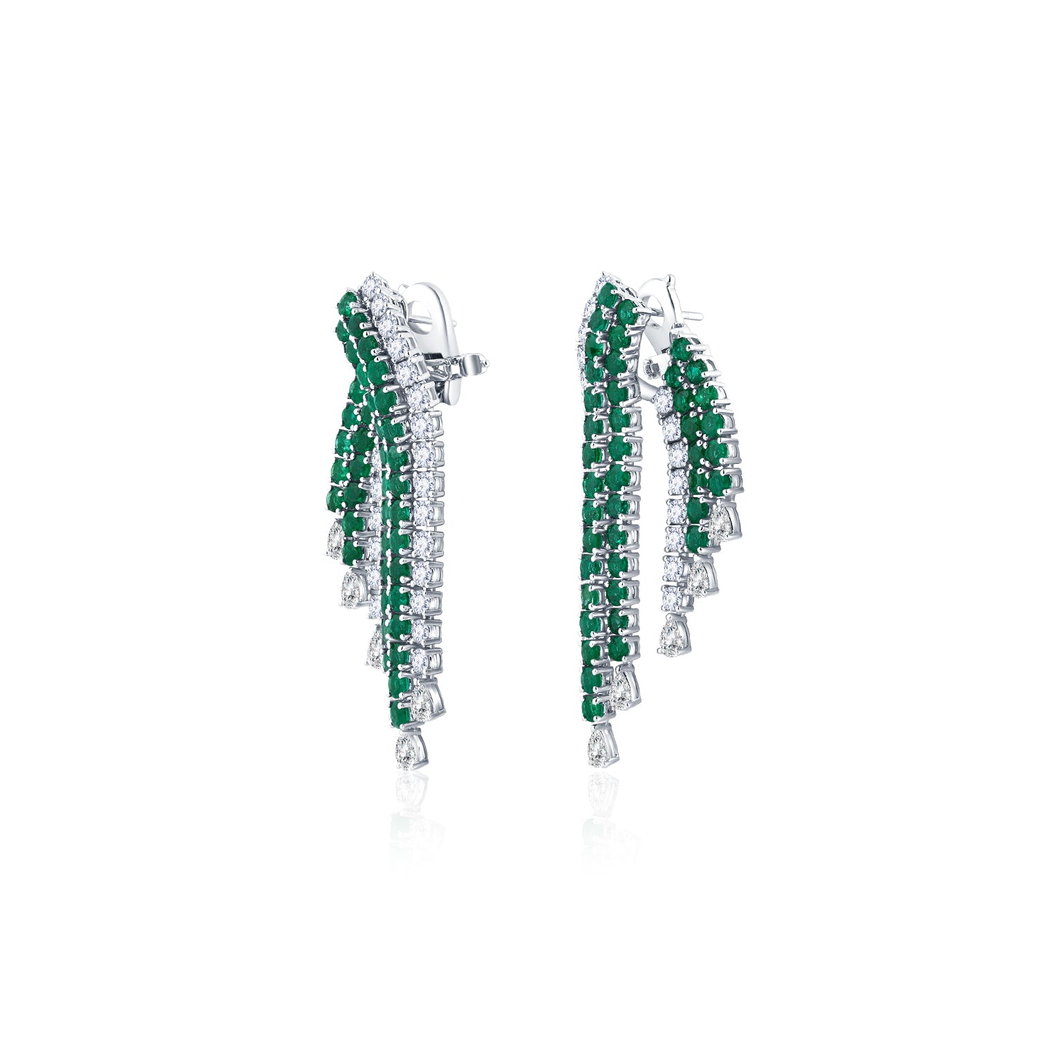 Colombia Emerald Diamond Earrings - K.S. Sze & Sons