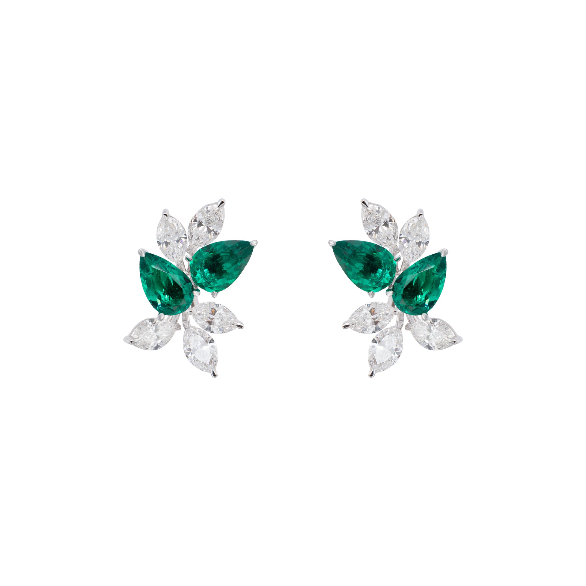 18K Diamond Emerald Earrings - K.S. Sze & Sons