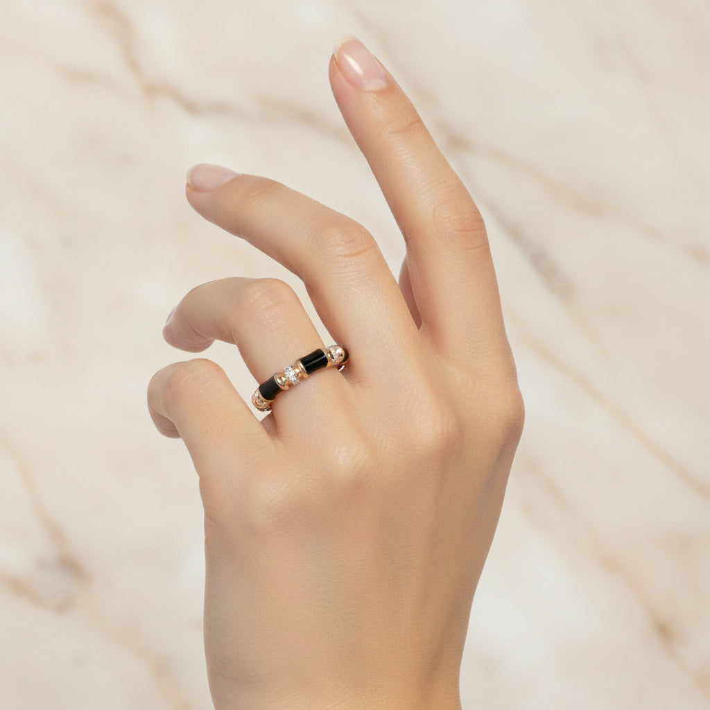 Diamond & Enamel Ring - K.S. Sze & Sons