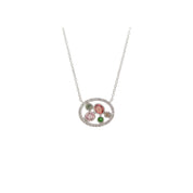 Multi-Color Sapphire Diamond Necklace