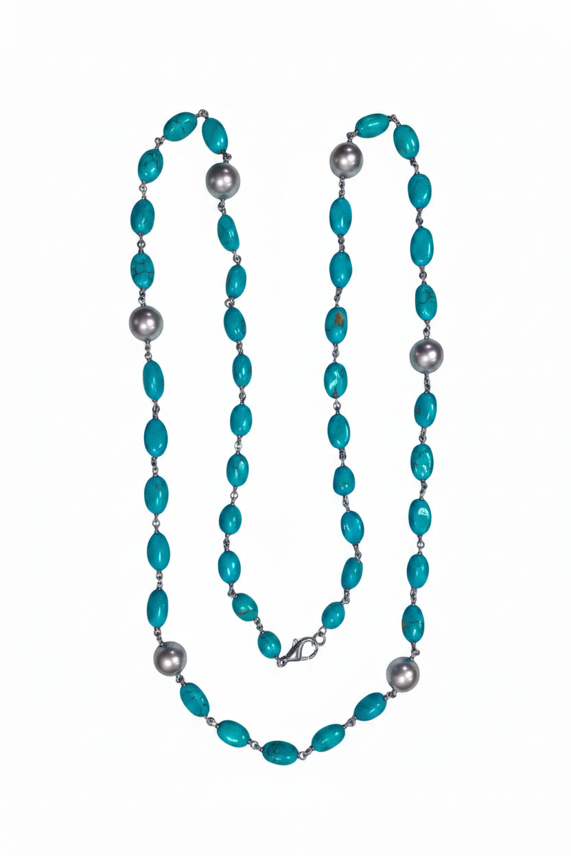 Turquoise & Pearl Necklace