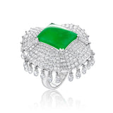 Imperial Jadeite & Diamond Chandelier Ring