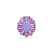 Lavender Jade, Pink Sapphire & Diamond Ring