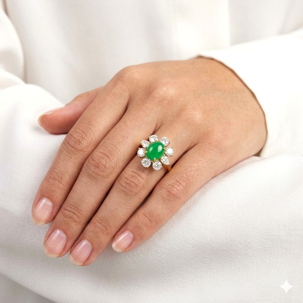 Jade & Diamond Ring