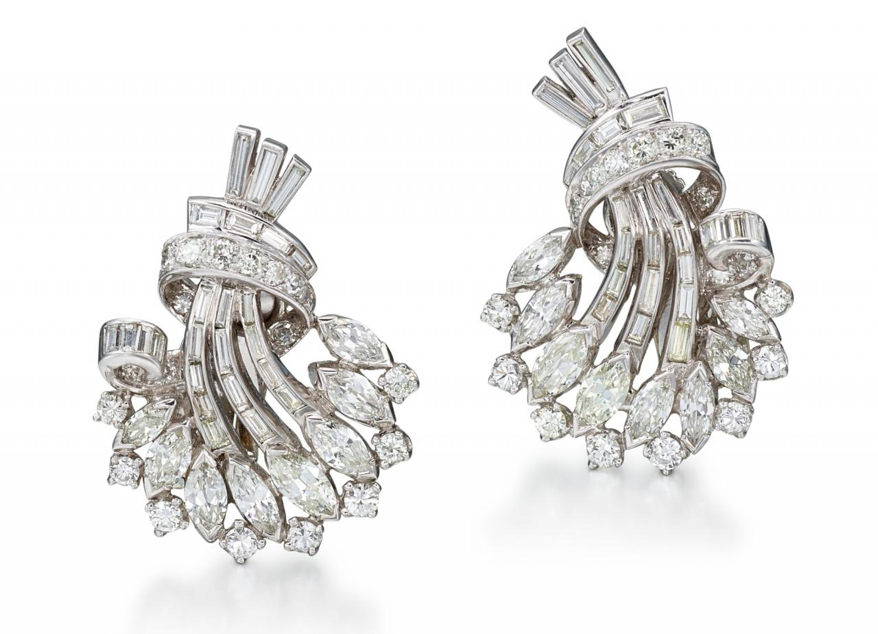 Platinum & White Gold Diamond Earrings