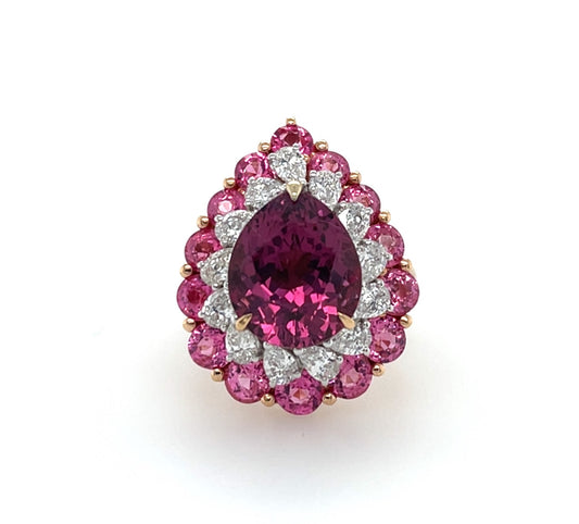 Spinel & Diamond Cocktail  Ring - K.S. Sze & Sons