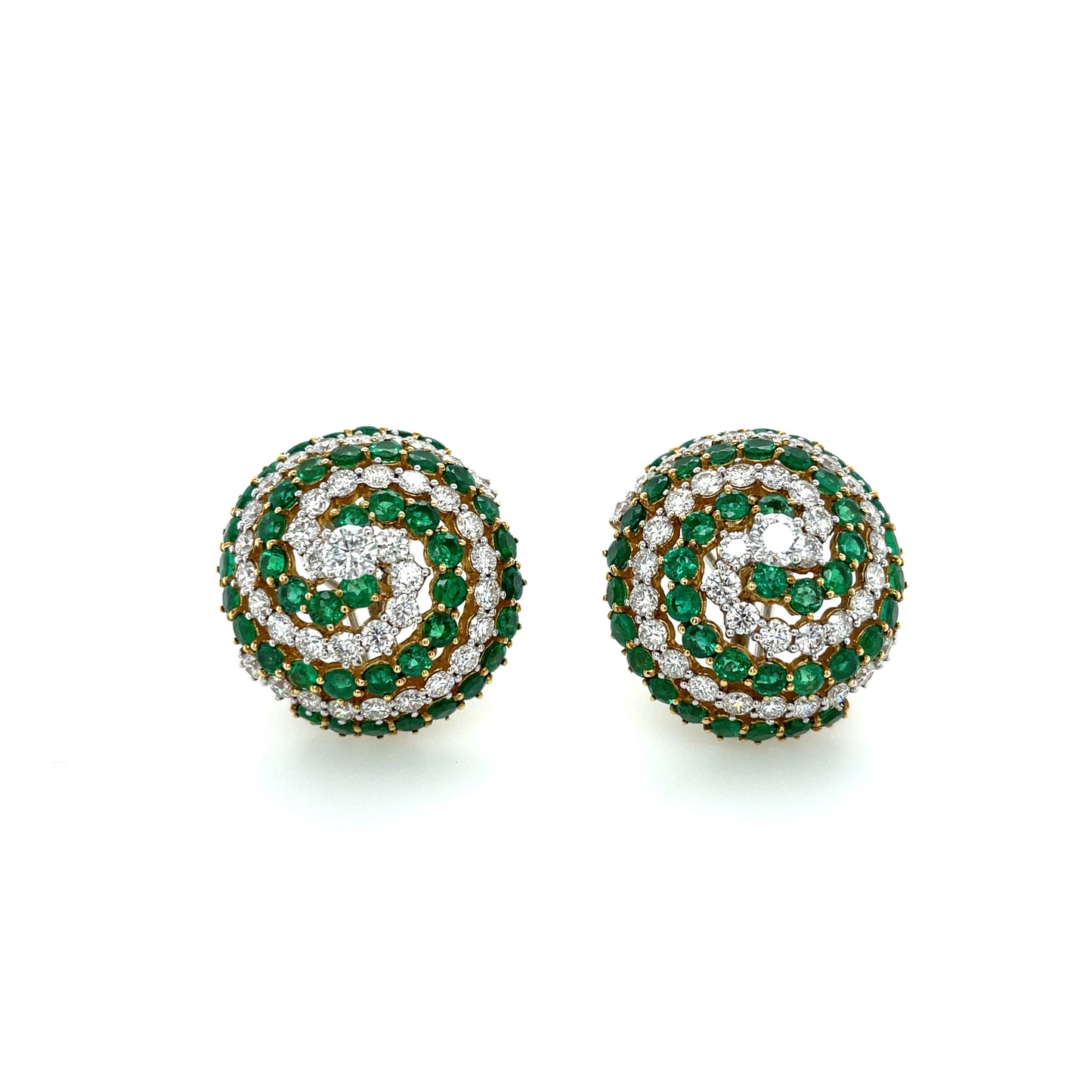 18K Diamond & Emerald Earrings - K.S. Sze & Sons