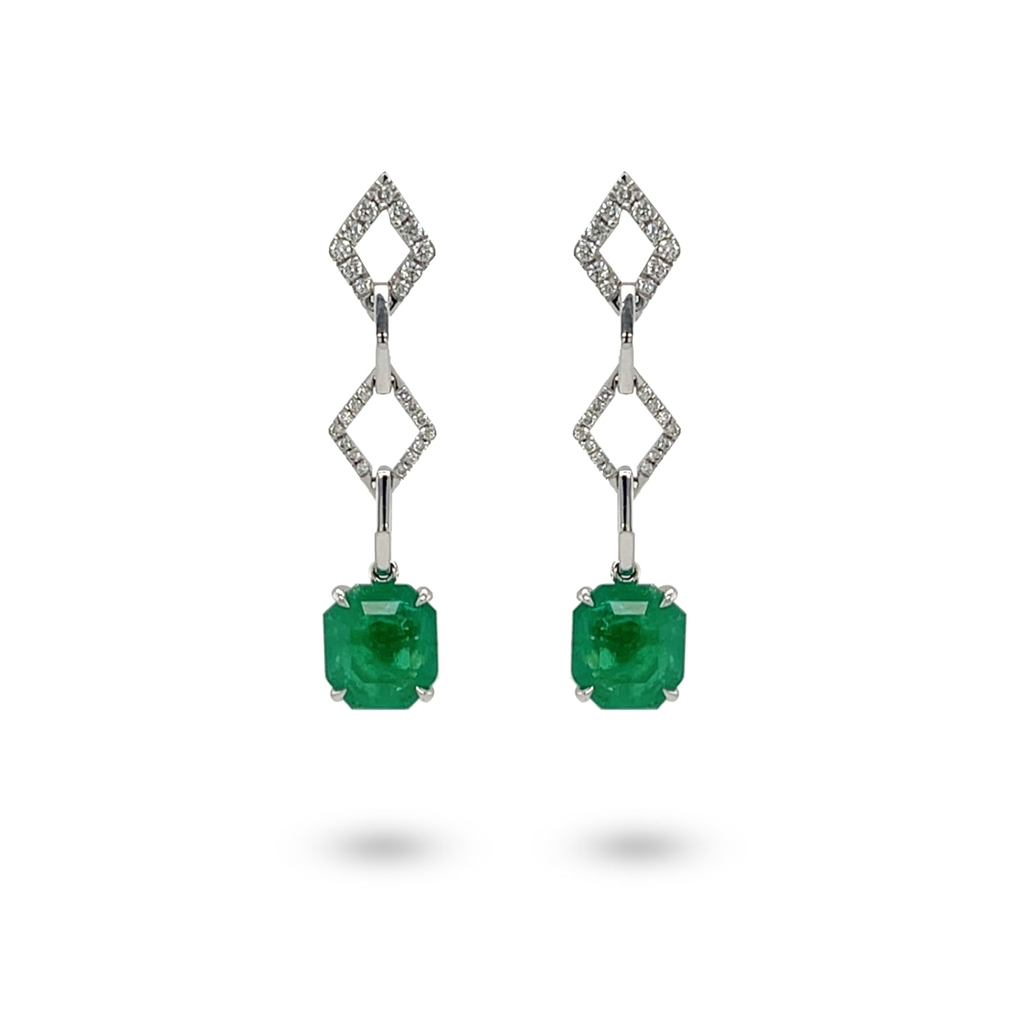 Emerald  & Diamond Earrings - K.S. Sze & Sons