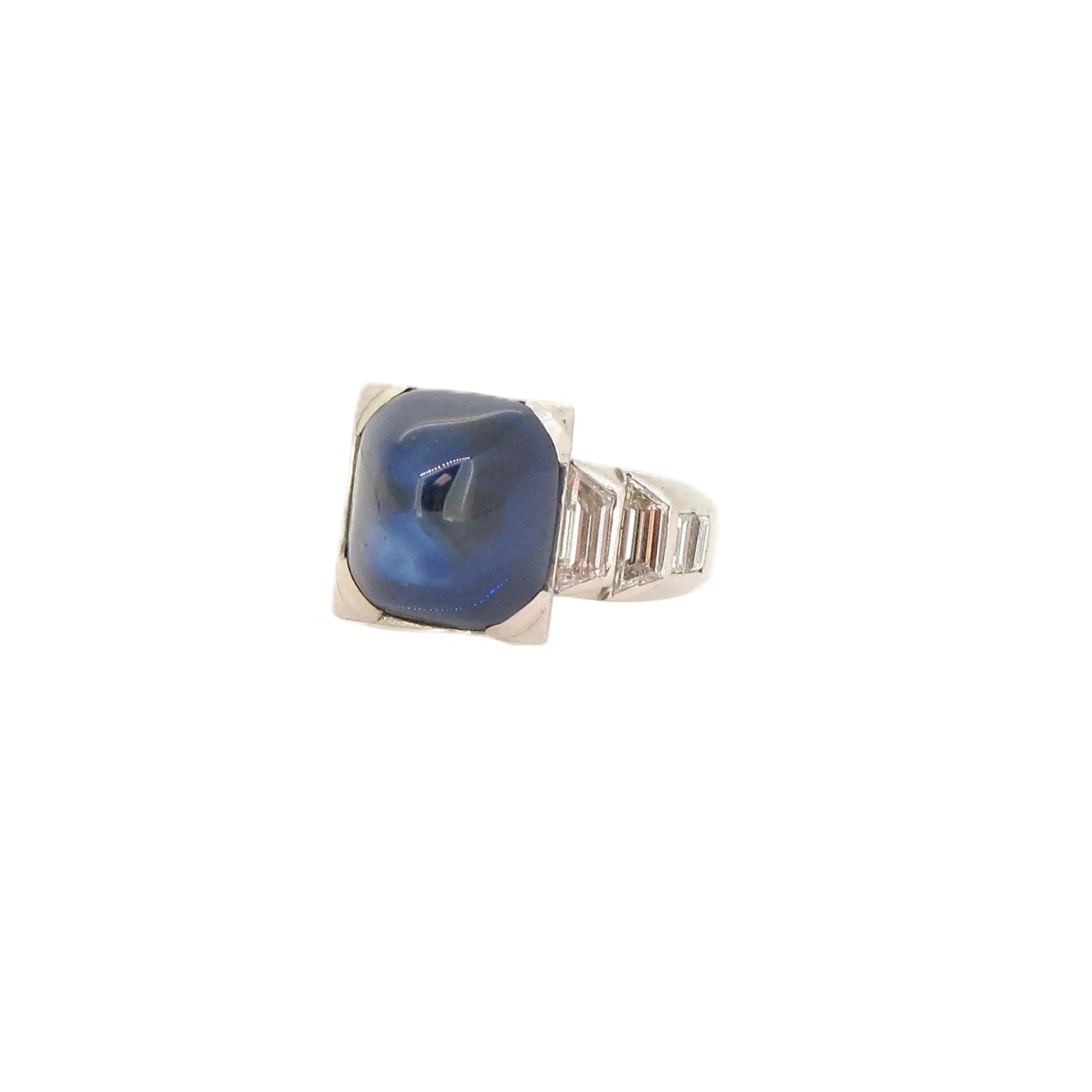 Unheated Cabochon Sapphire Ring - K.S. Sze & Sons