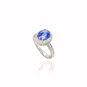 Oval-Shaped Sapphire & Diamond Ring (GIT Certificate)