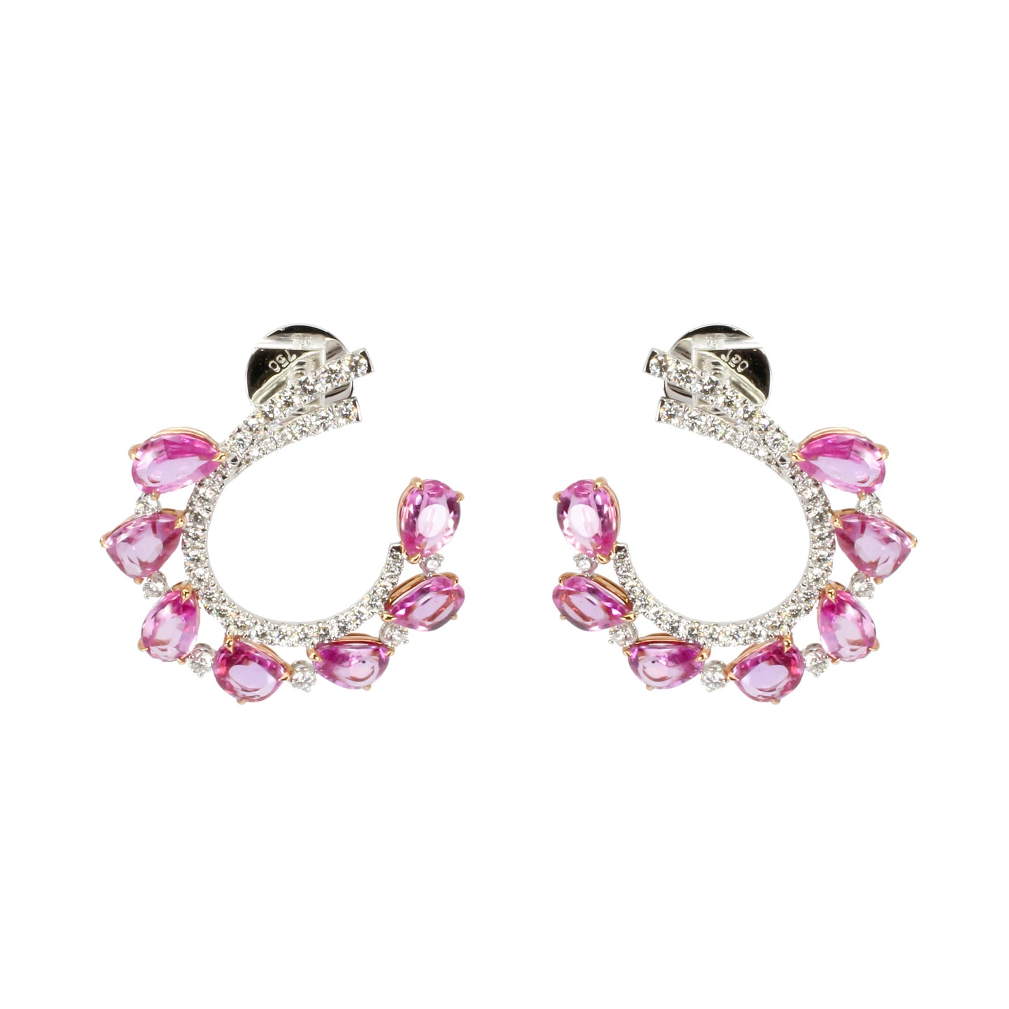 Pink Sapphire & Diamond Earrings - K.S. Sze & Sons