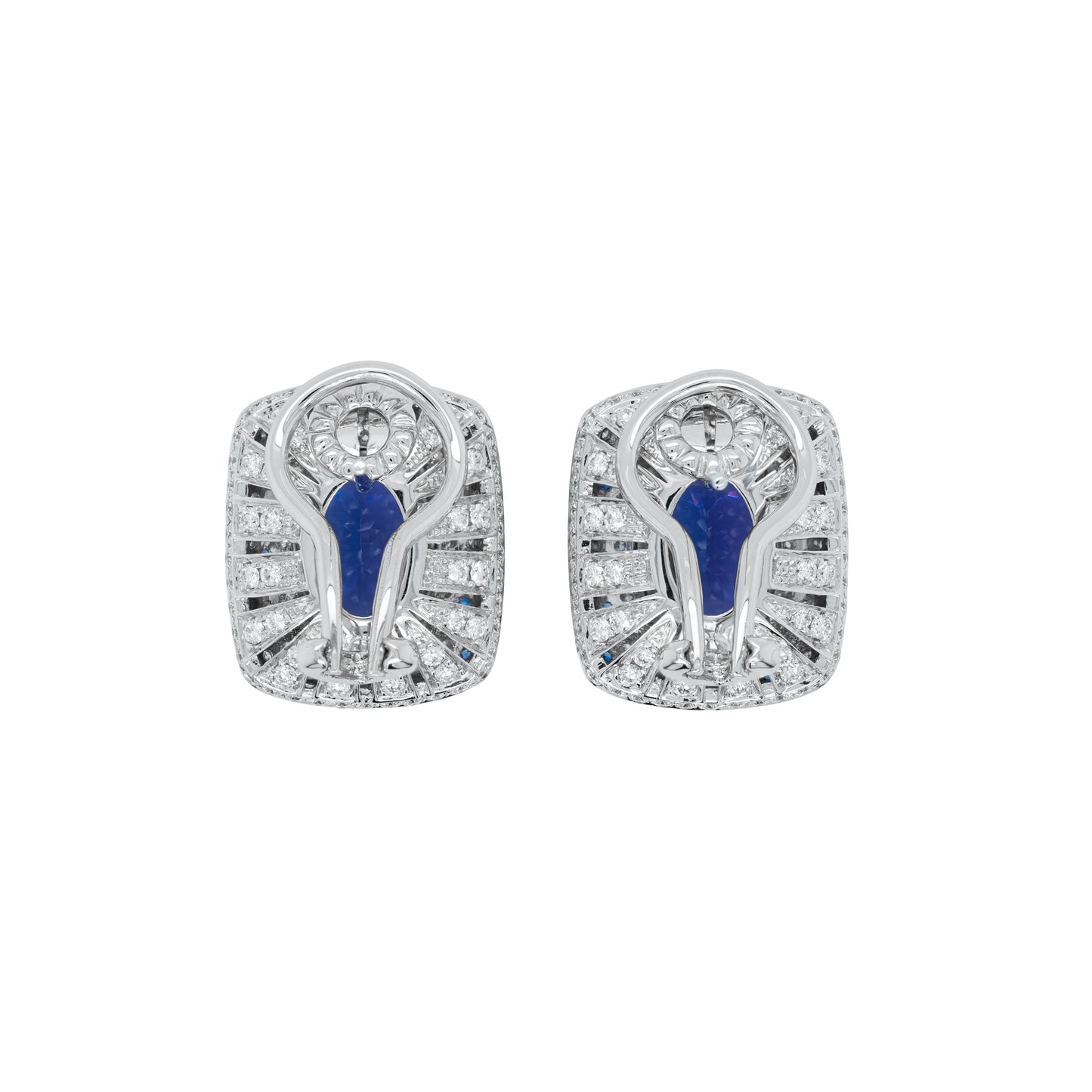 18K Tanzanite, Sapphire & Diamond Earrings - K.S. Sze & Sons