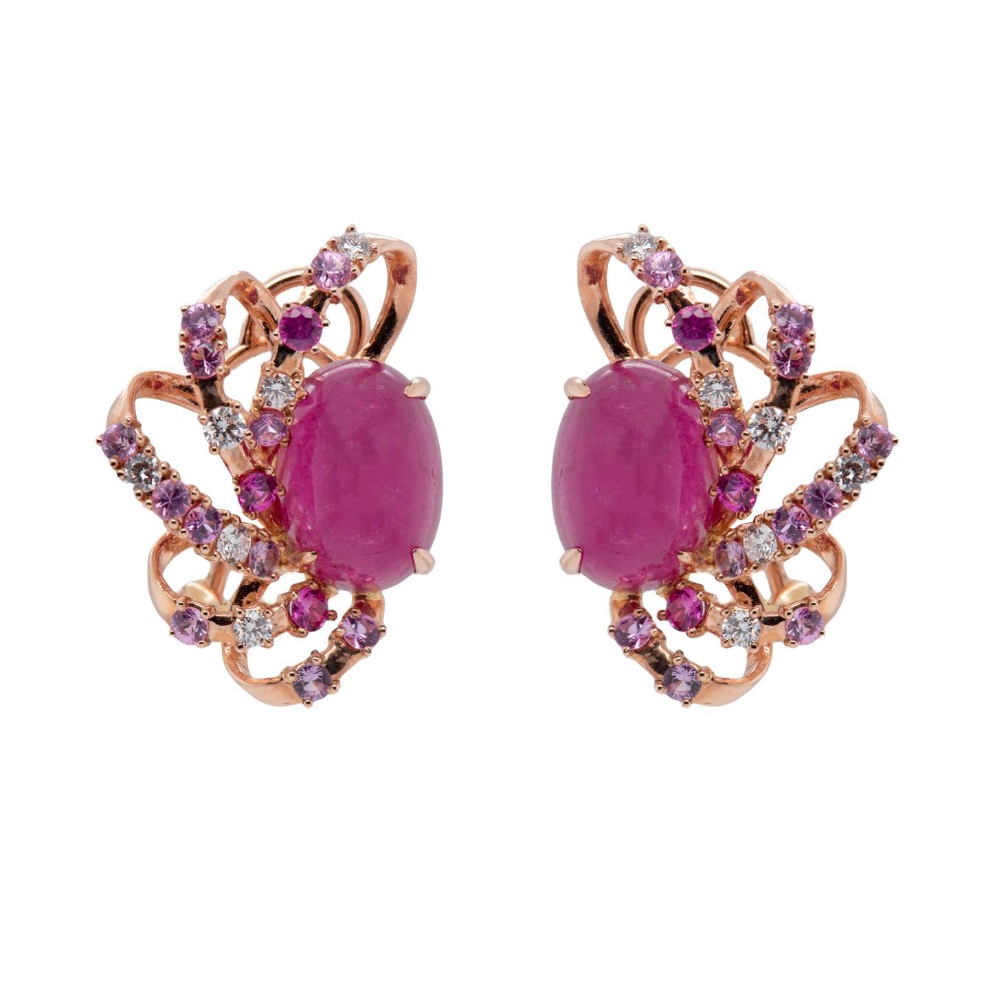 Tourmaline, Pink Sapphire & Diamond Earrings - K.S. Sze & Sons
