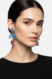 Tourmaline & Brown Diamond Earrings