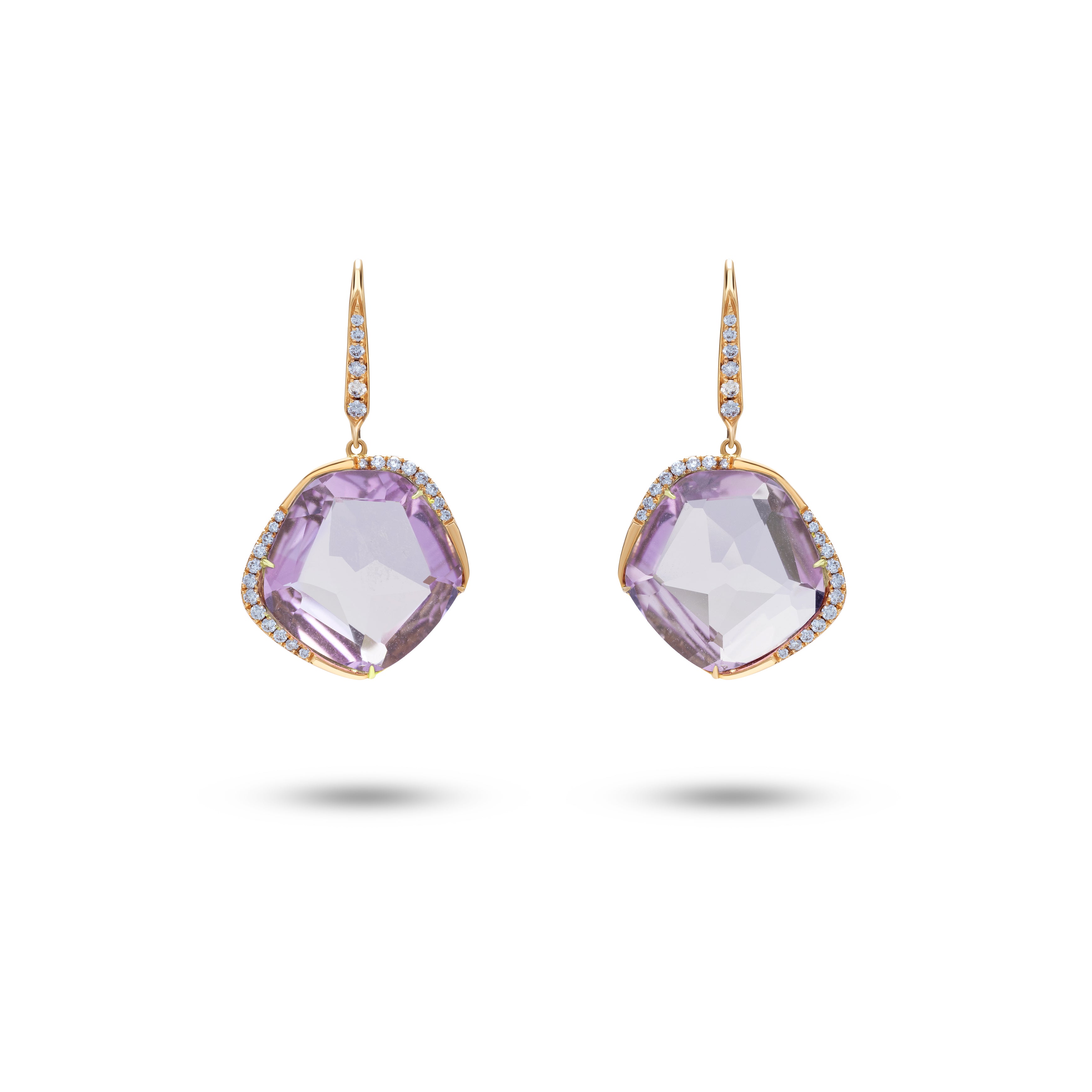 Sliced Amethyst Window Earrings - K.S. Sze & Sons