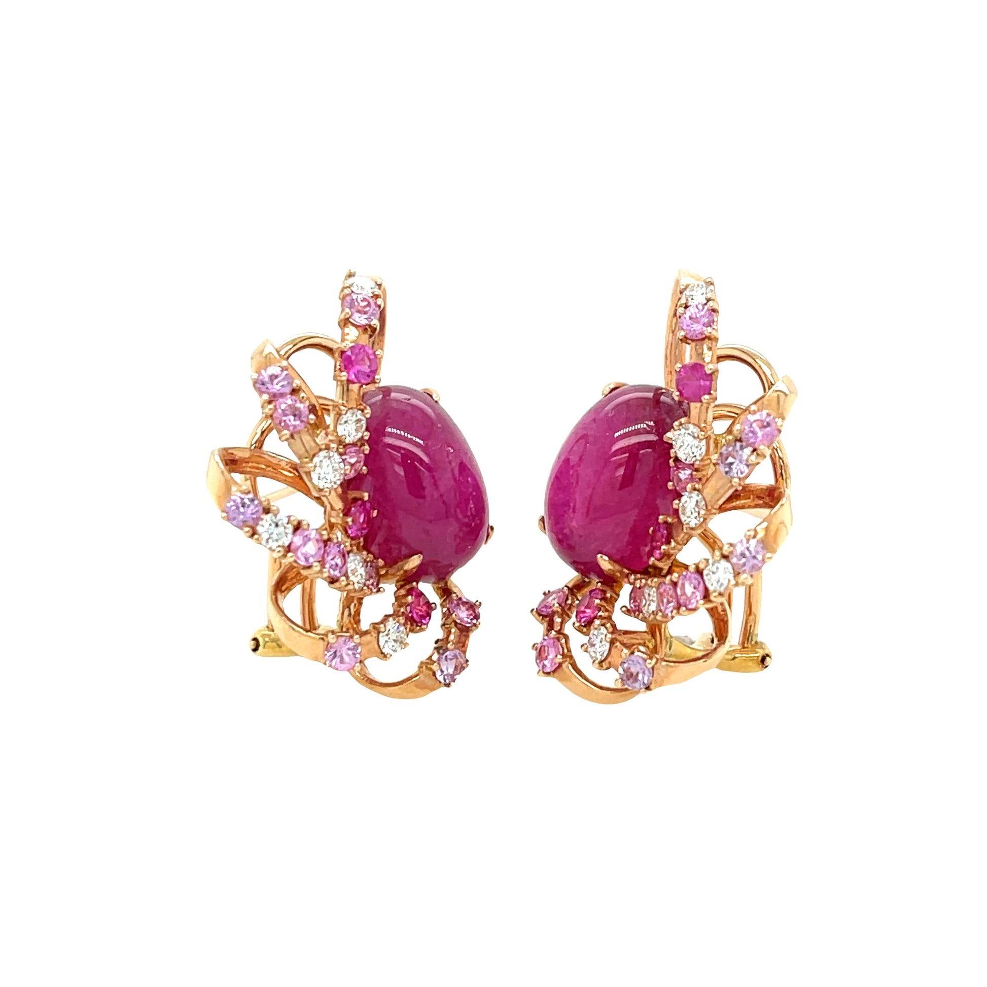 Pink Tourmaline & Diamond Earrings - K.S. Sze & Sons