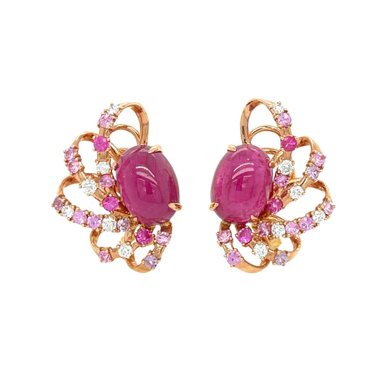 Pink Tourmaline & Diamond Earrings - K.S. Sze & Sons